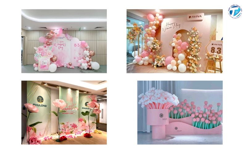 Trang trí background 8-3 ấn tượng